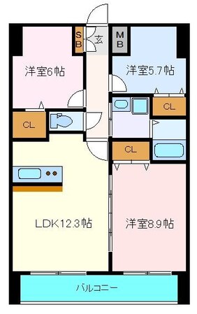 苦竹駅 徒歩1分 14階の物件間取画像